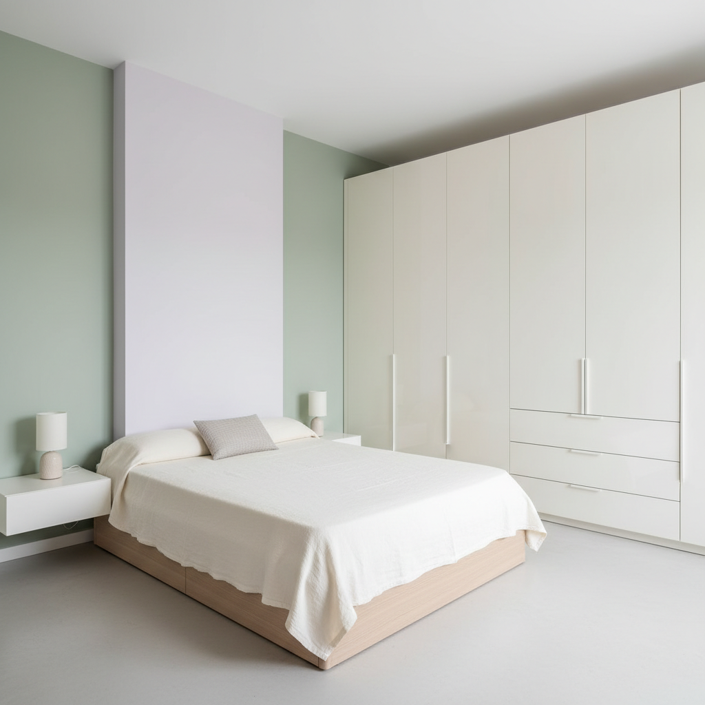 Ремонт спальни в Минске - шпатлевка и поклейка обоев